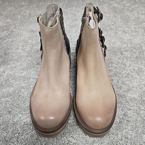 Vintage Foundry Co. PERRI Leather Ankle Boots Beige Women’s Size 6 - Picture 2 of 9